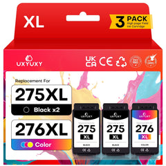 275 Ink Cartridge for Canon Ink 275 and 276 for Canon 275 Ink for PIXMA TS3522 3722 (2 Black, 1Tri-Color, 3-Pack)